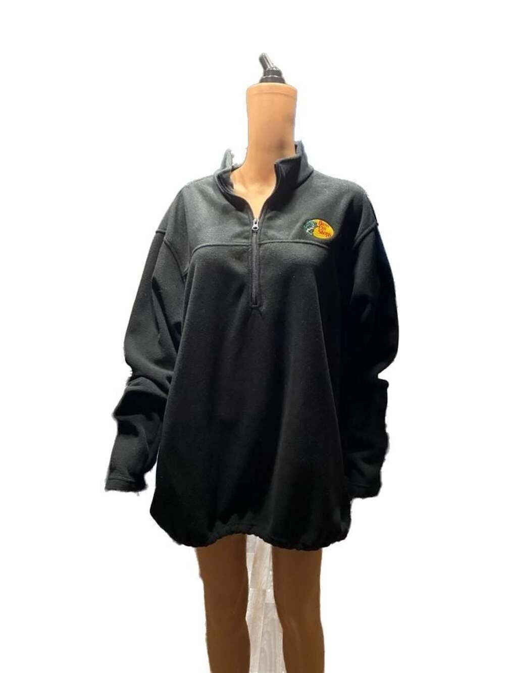 Bass Pro Shops Black Fleece Quarter Zip Pullover Size XL
